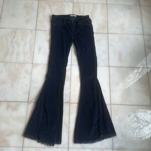 Free People Wide Flare Navy Cords